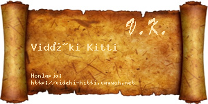 Vidéki Kitti névjegykártya