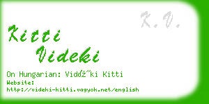 kitti videki business card